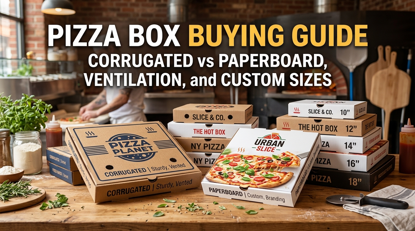Pizza Box Buying Guide: Corrugated vs Paperboard, Ventilation, and Custom Sizes