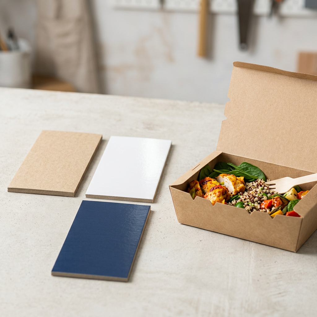 Coated and uncoated paperboard samples for food packaging