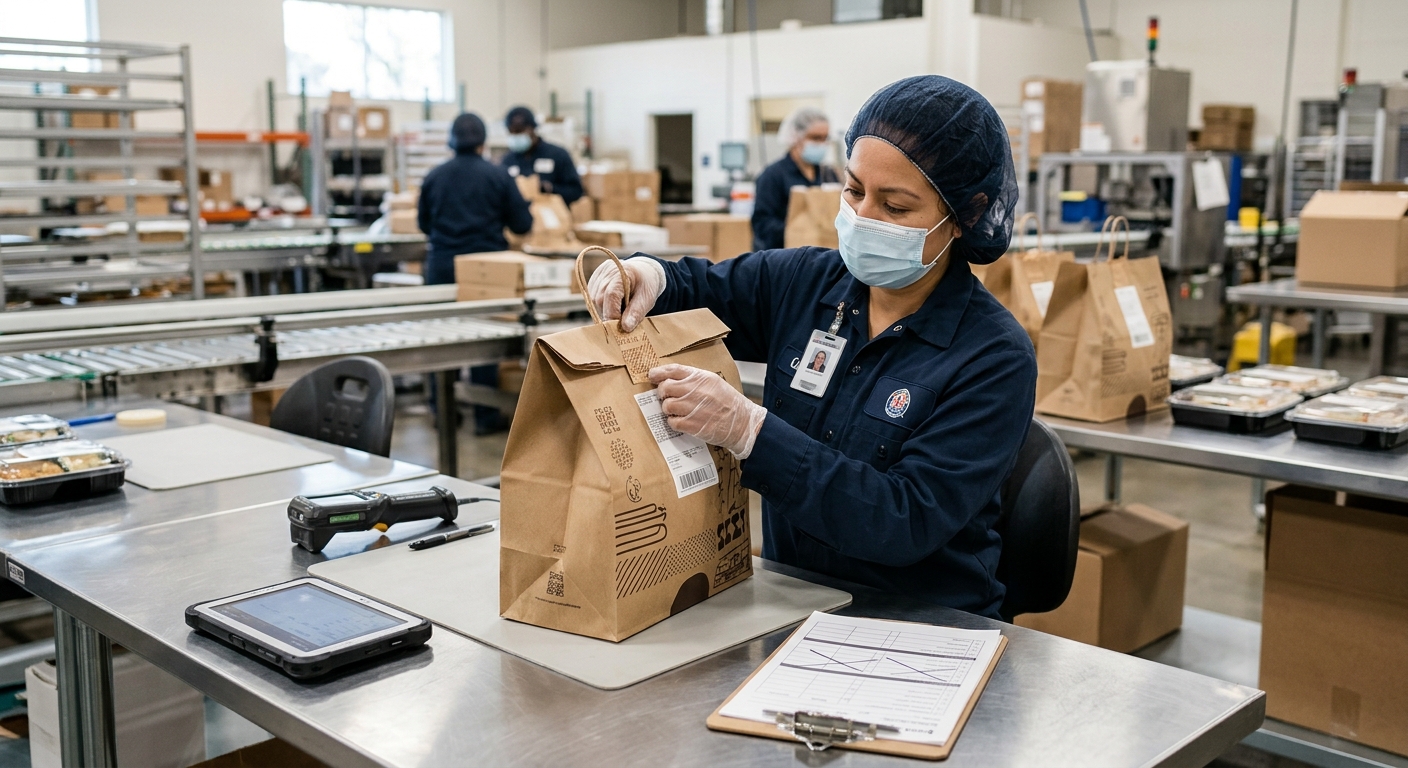 Quality checks for a filled tamper-evident food delivery bag