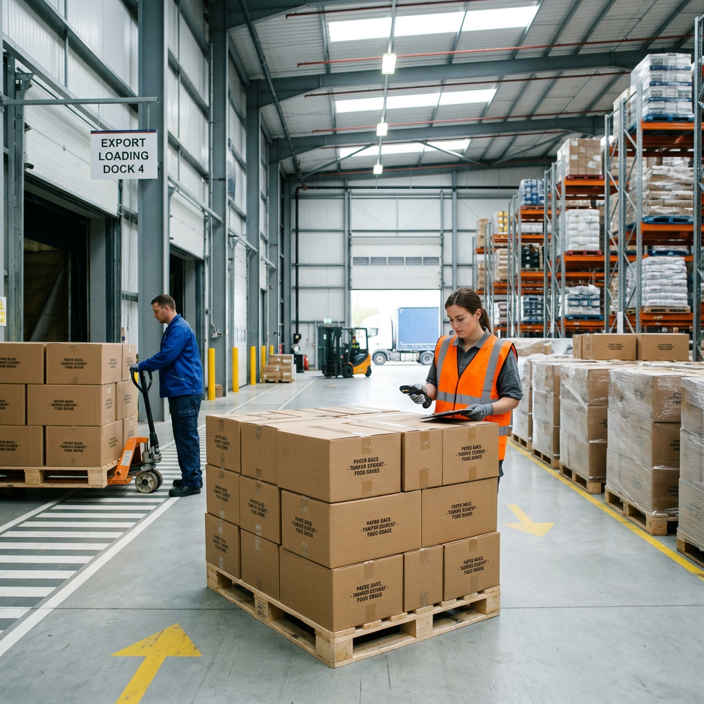 Storage and export preparation for paper delivery bags