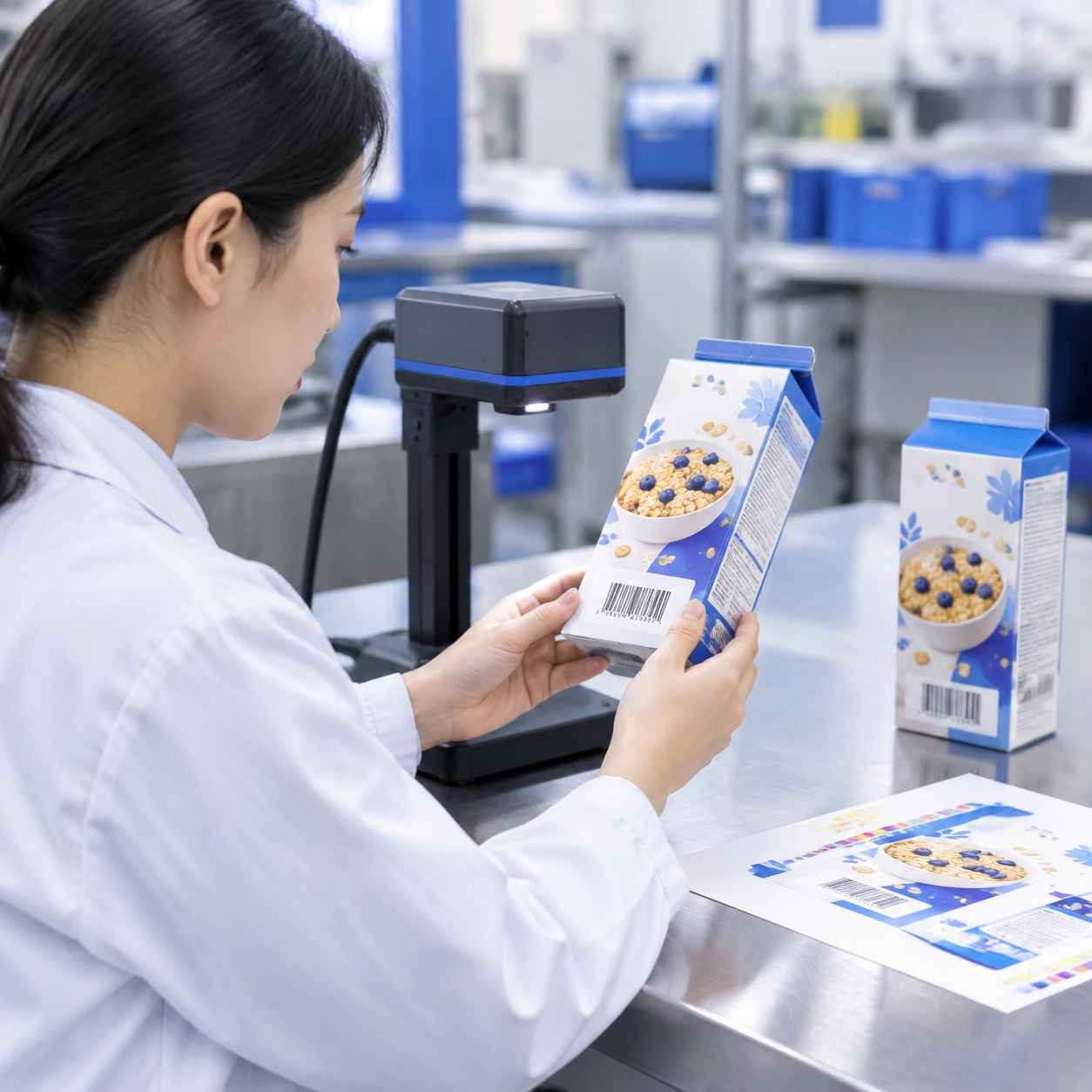 Barcode verification on a formed food carton during packaging quality control