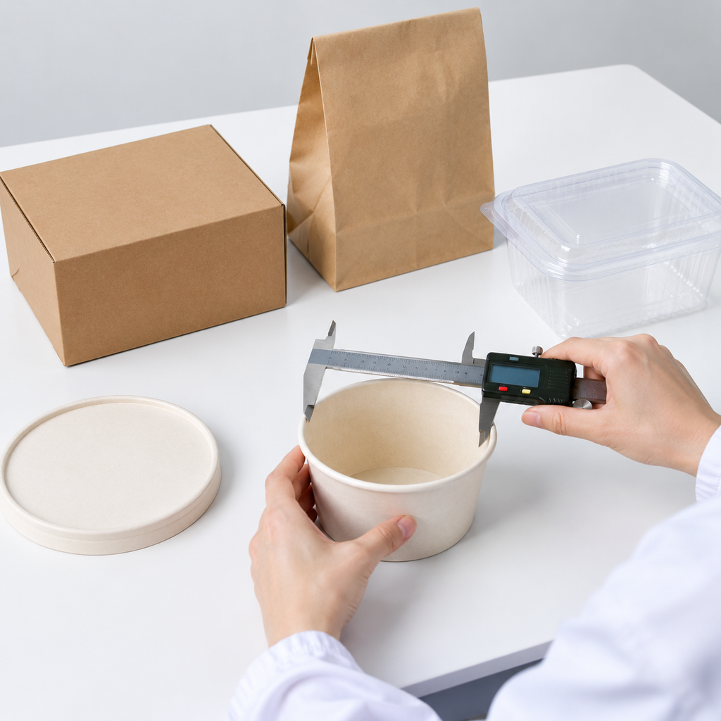 Measuring packaging dimensions for format-specific food packaging specifications